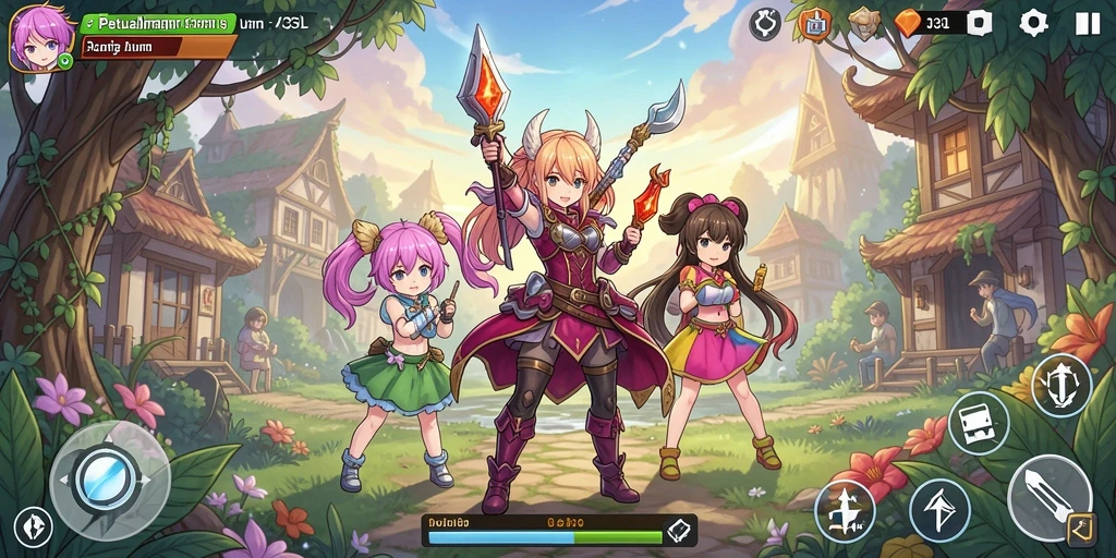 Tampilan menawan dari gameplay Anime dalam 33L yang memukau.
