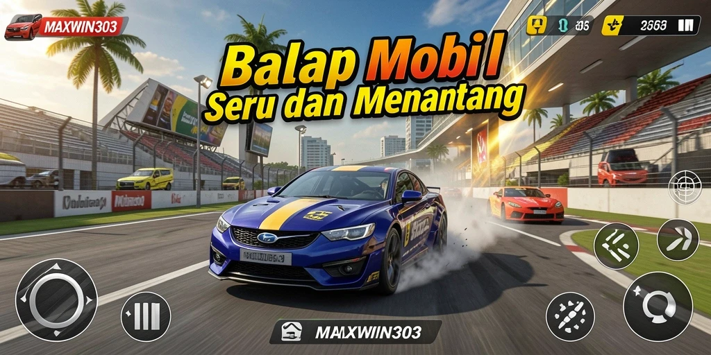 Tampilan gameplay seru dari balapan mobil di MAXWIN303.